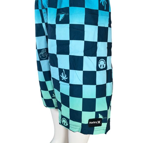 Hurley Little Boys Character Check Pull-on Swim Trunks Med NWT - Picture 2 of 4